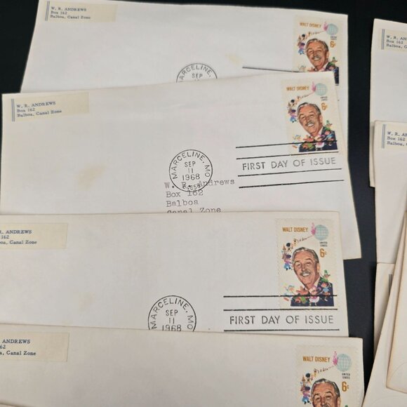 Walt Disney 1968 First Day Of Issue Envelopes Lot Of 17 Stamps Postmarks LI3008 - Picture 6 of 9